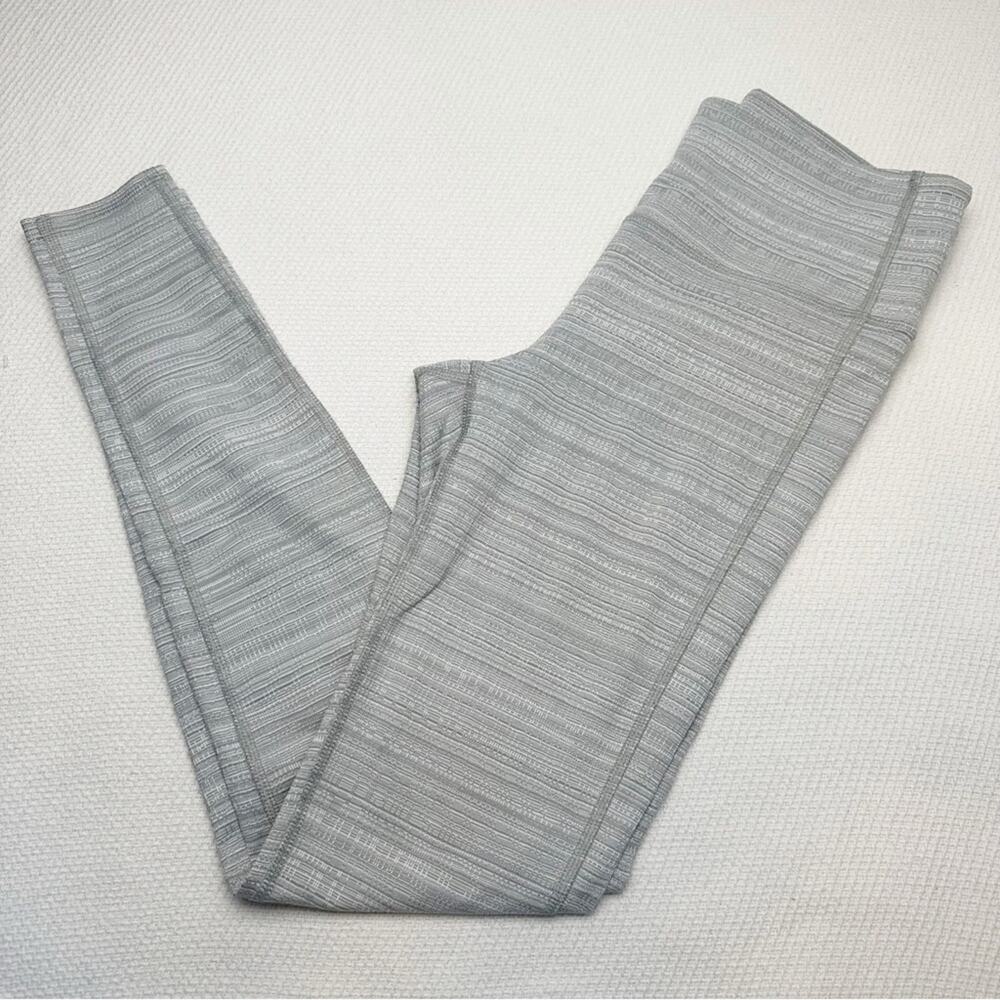 Athleta Women High Rise Jacquard Chaturanga Leggings Slate Grey/White Size S